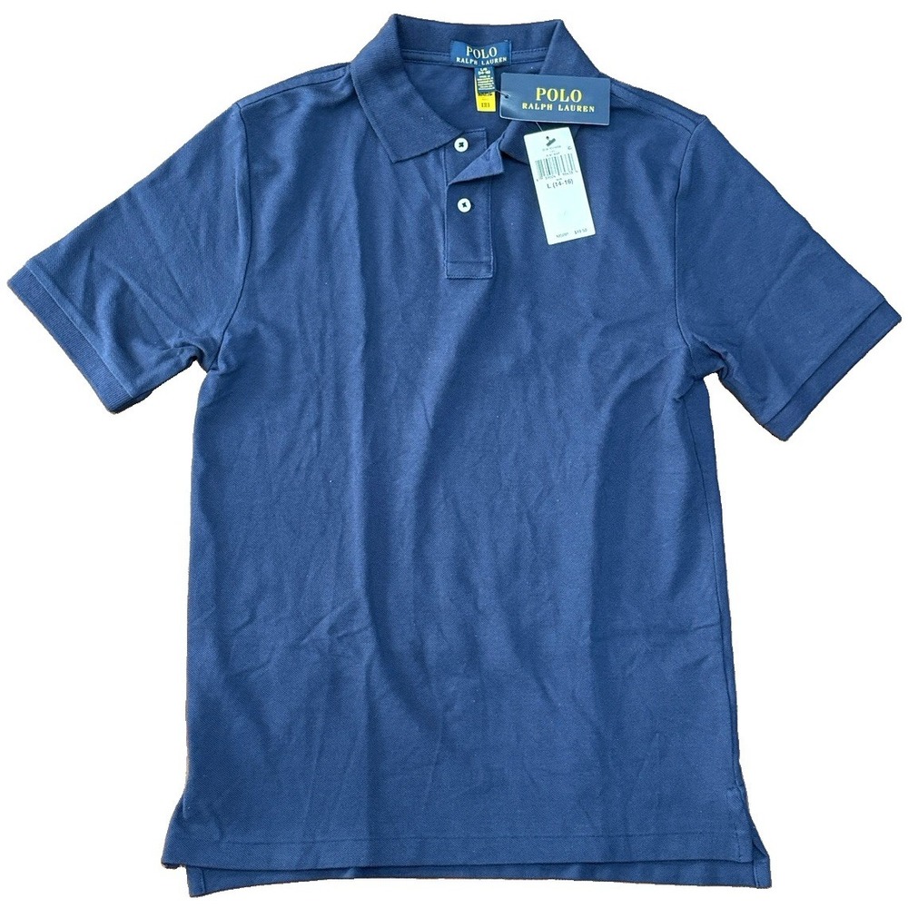 Ralph Lauren Classic Fit Blue Short Sleeve Polo Shirt Boy's Size Large 14-16